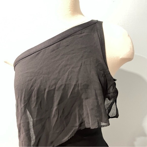 Bebe Black One Shoulder Bodycon Dress Size Small - Picture 2 of 6